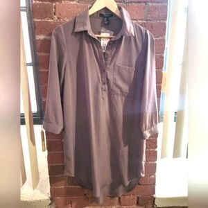 💜 Taupe Shirt Dress NWT Lightweight Knee Length Small